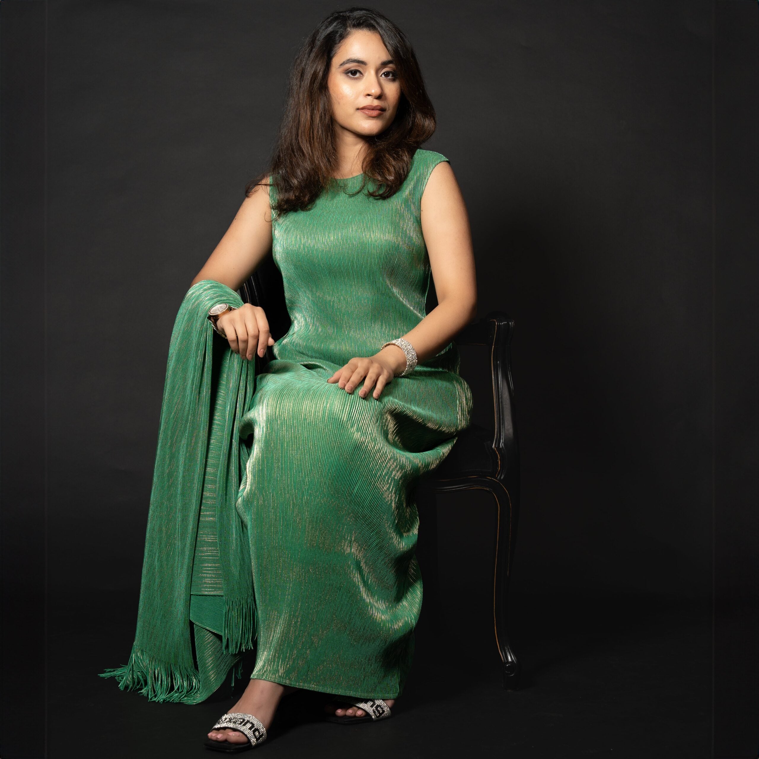 Ahana Regal Dress with Shawl