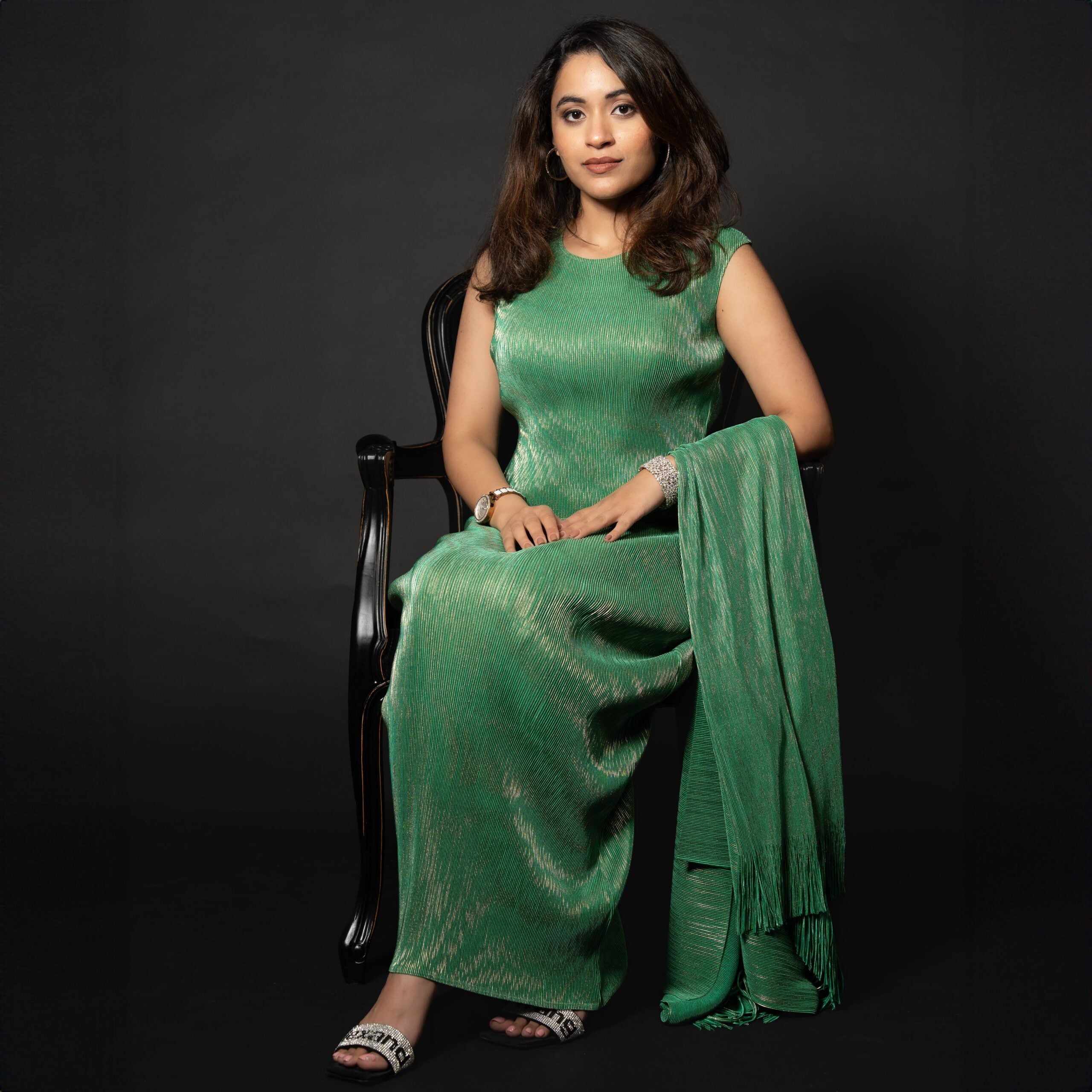 Ahana Regal Dress with Shawl