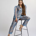 Azure Jacquard Suit