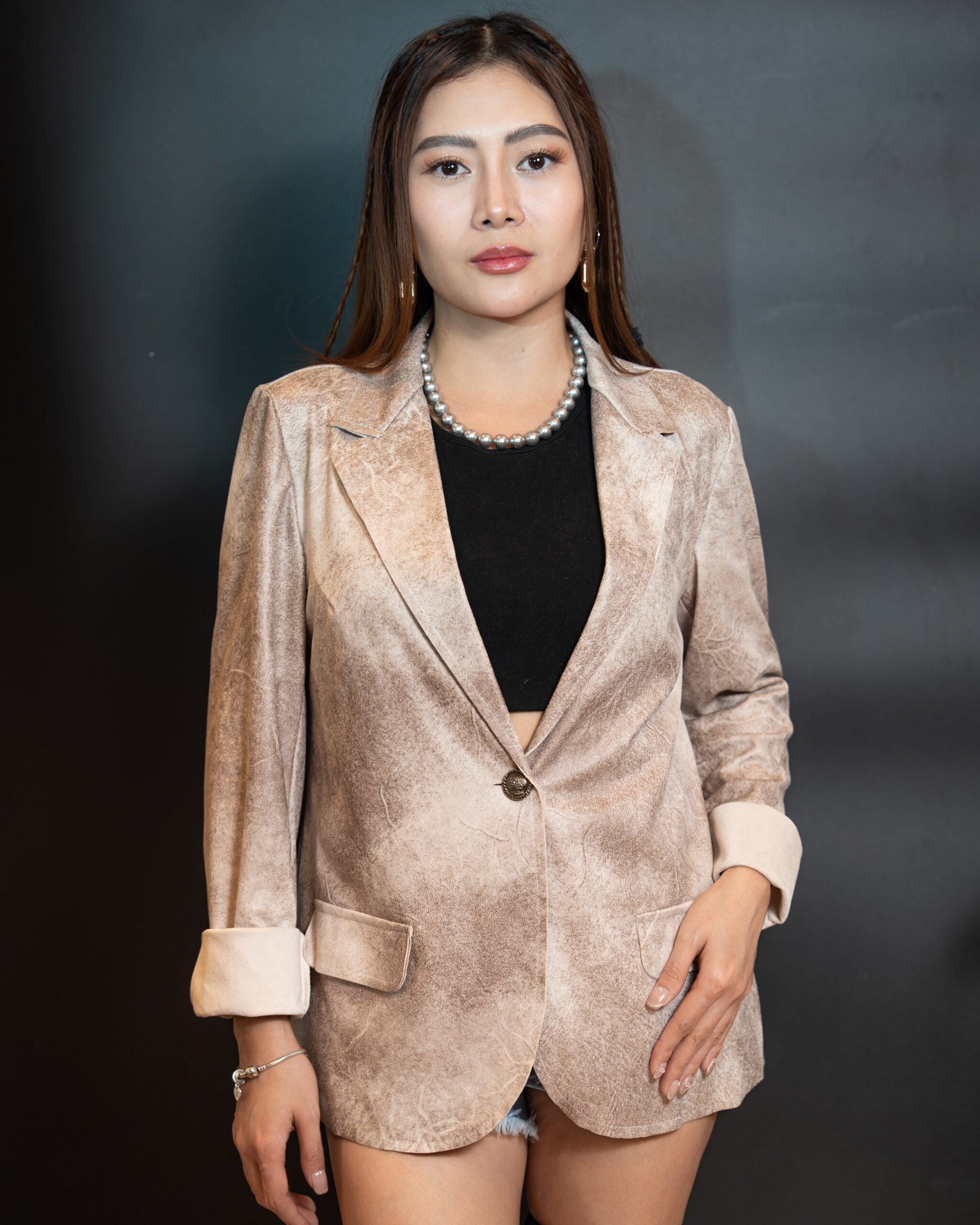 Beige Suede Blazer
