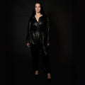 Black Suede Leather Set