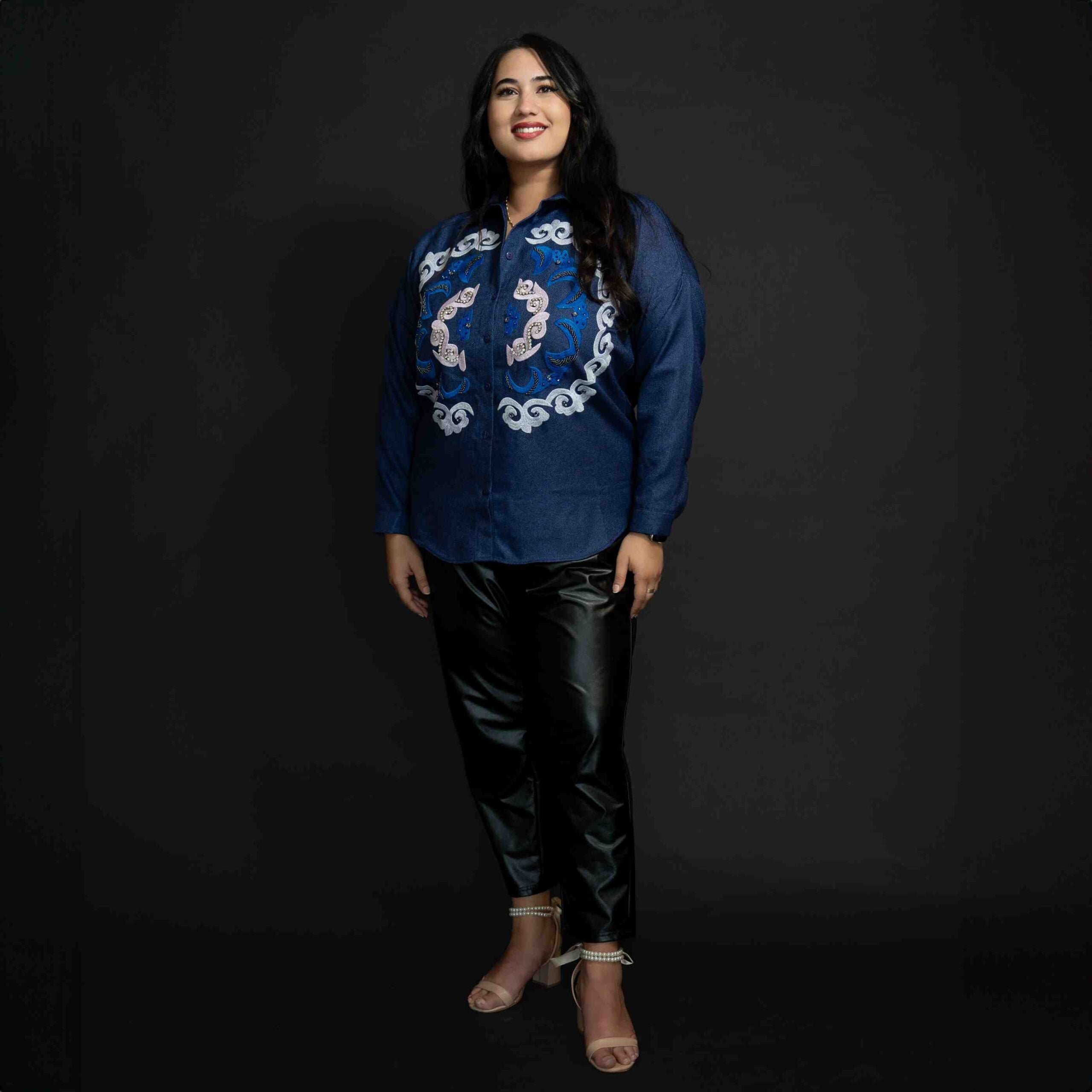 Embellished Denim Shirt