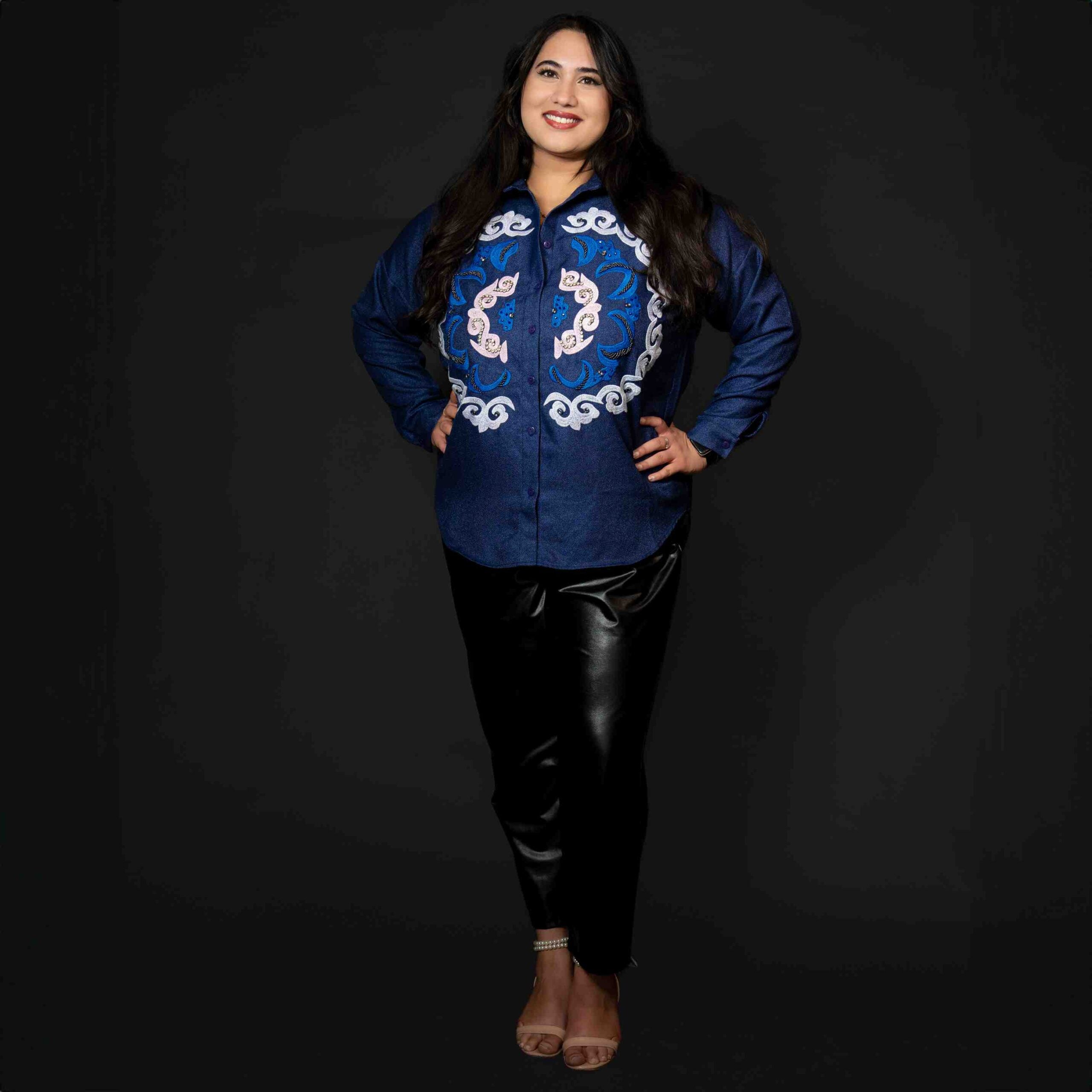 Embellished Denim Shirt