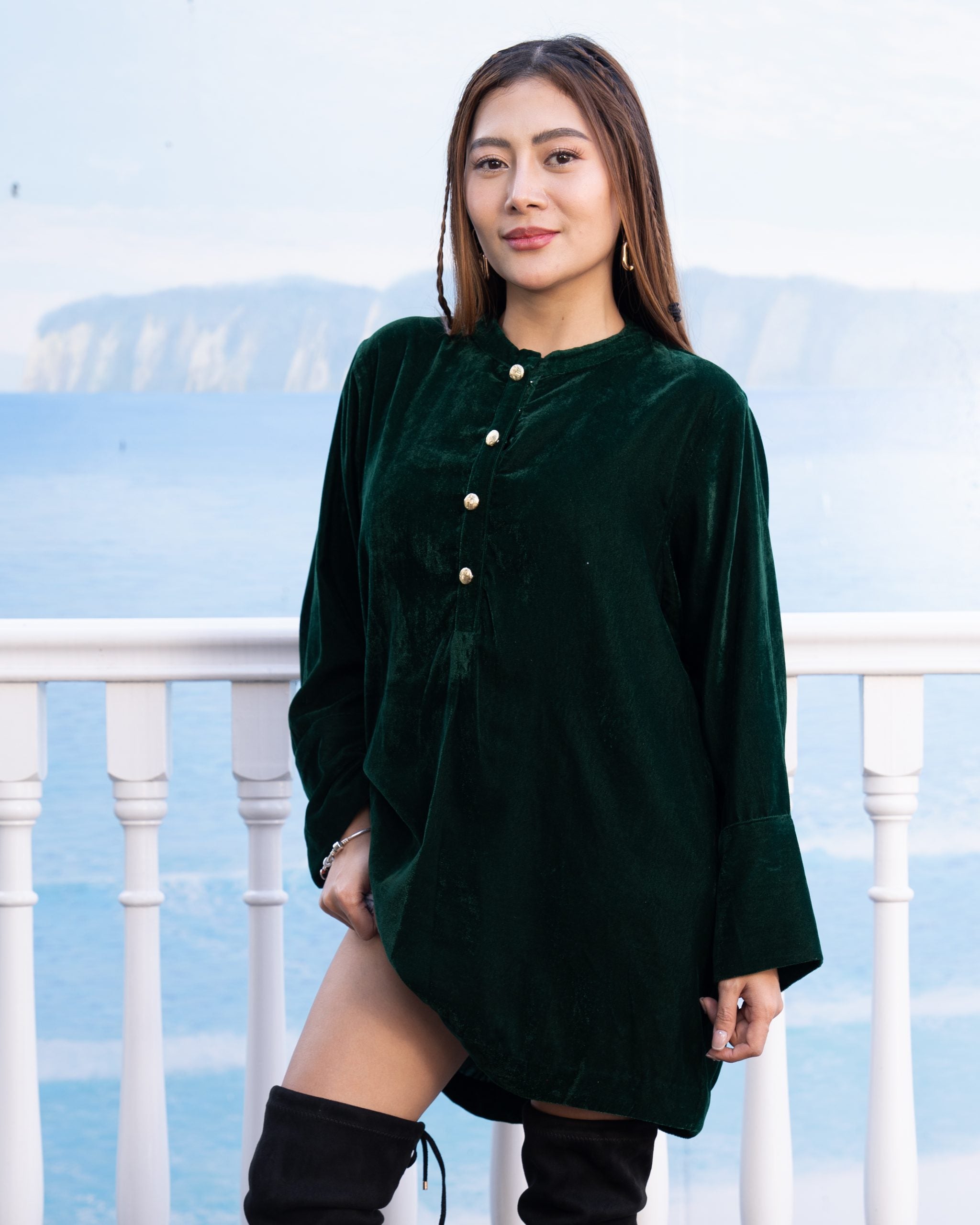 Emerald Velvet Top