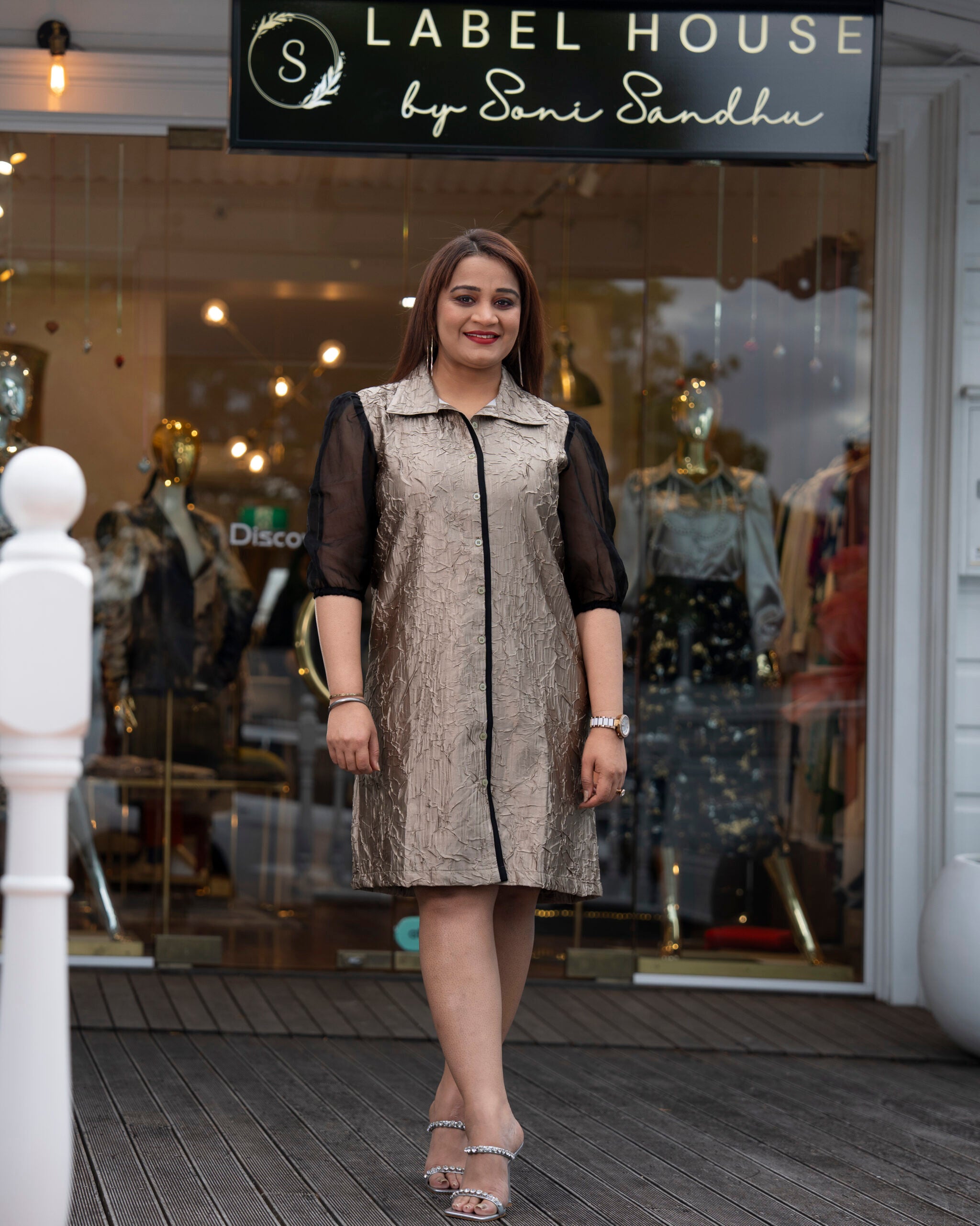 Gold Bonded Crushed Dress
