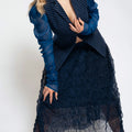 Indigo Crinkle Maxi Skirt - Indigo, One Size (Fits S to XL)