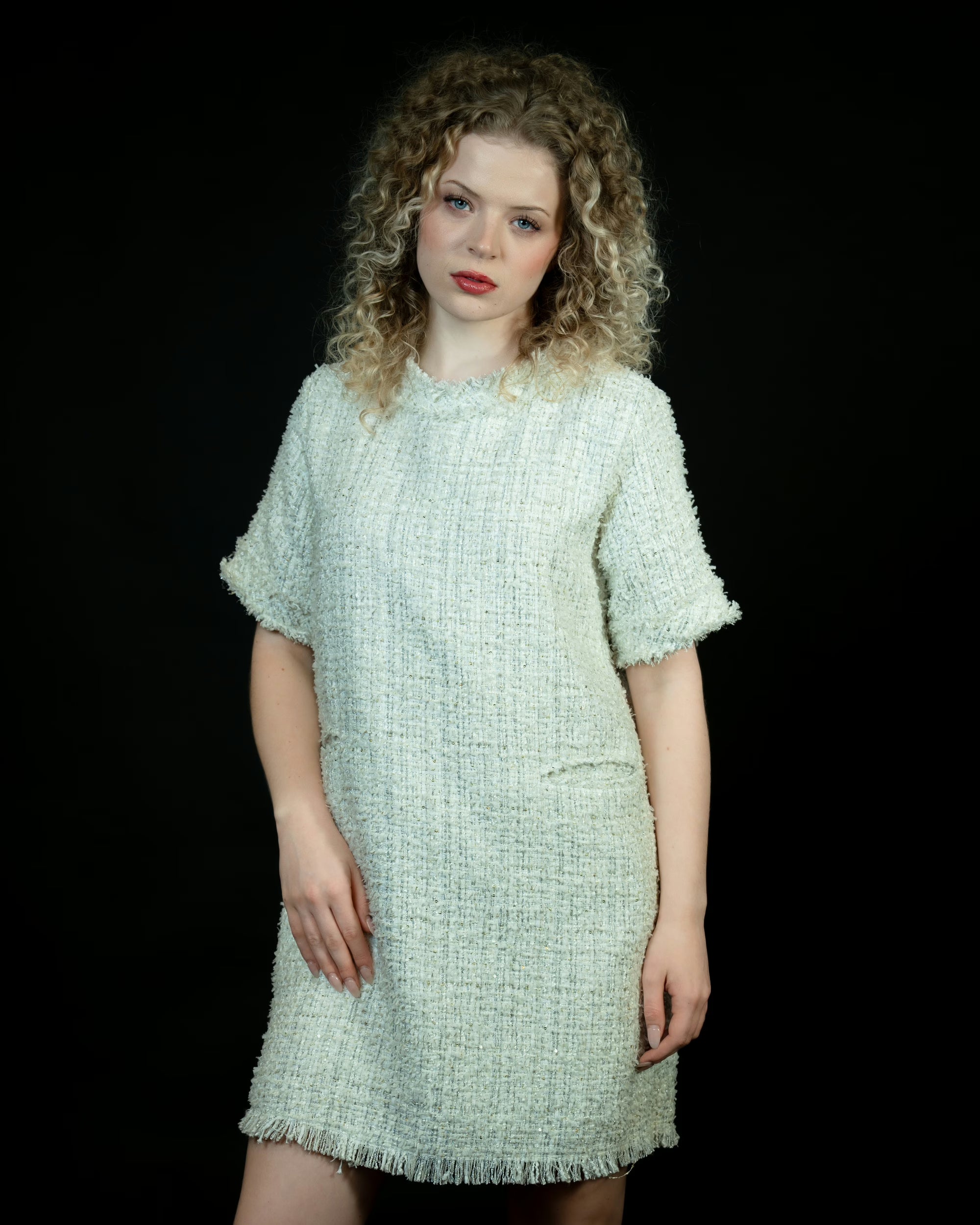 Ivory Tweed Dress