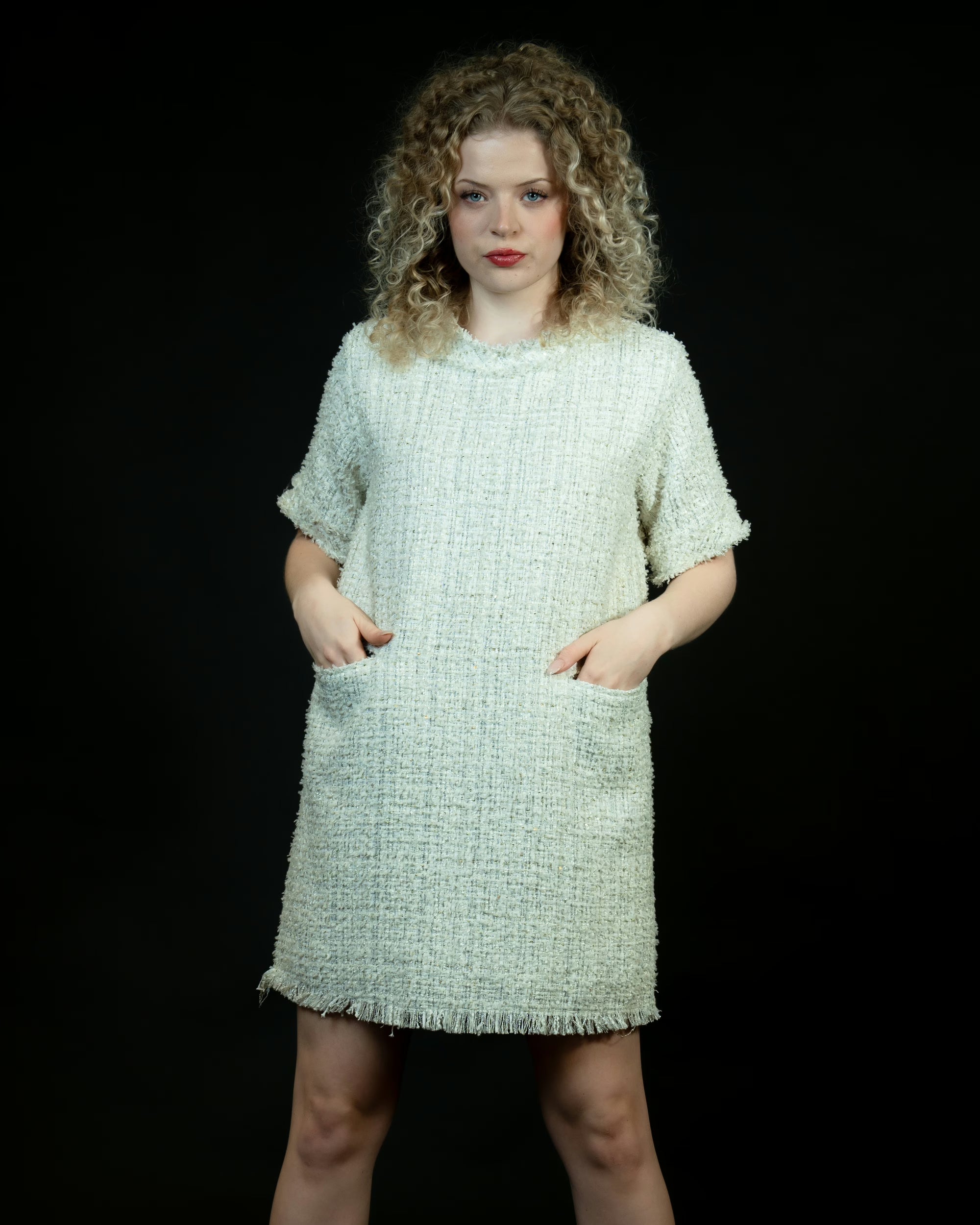 Ivory Tweed Dress
