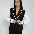 Monochrome Luxe Blazer - Black &amp; White, S