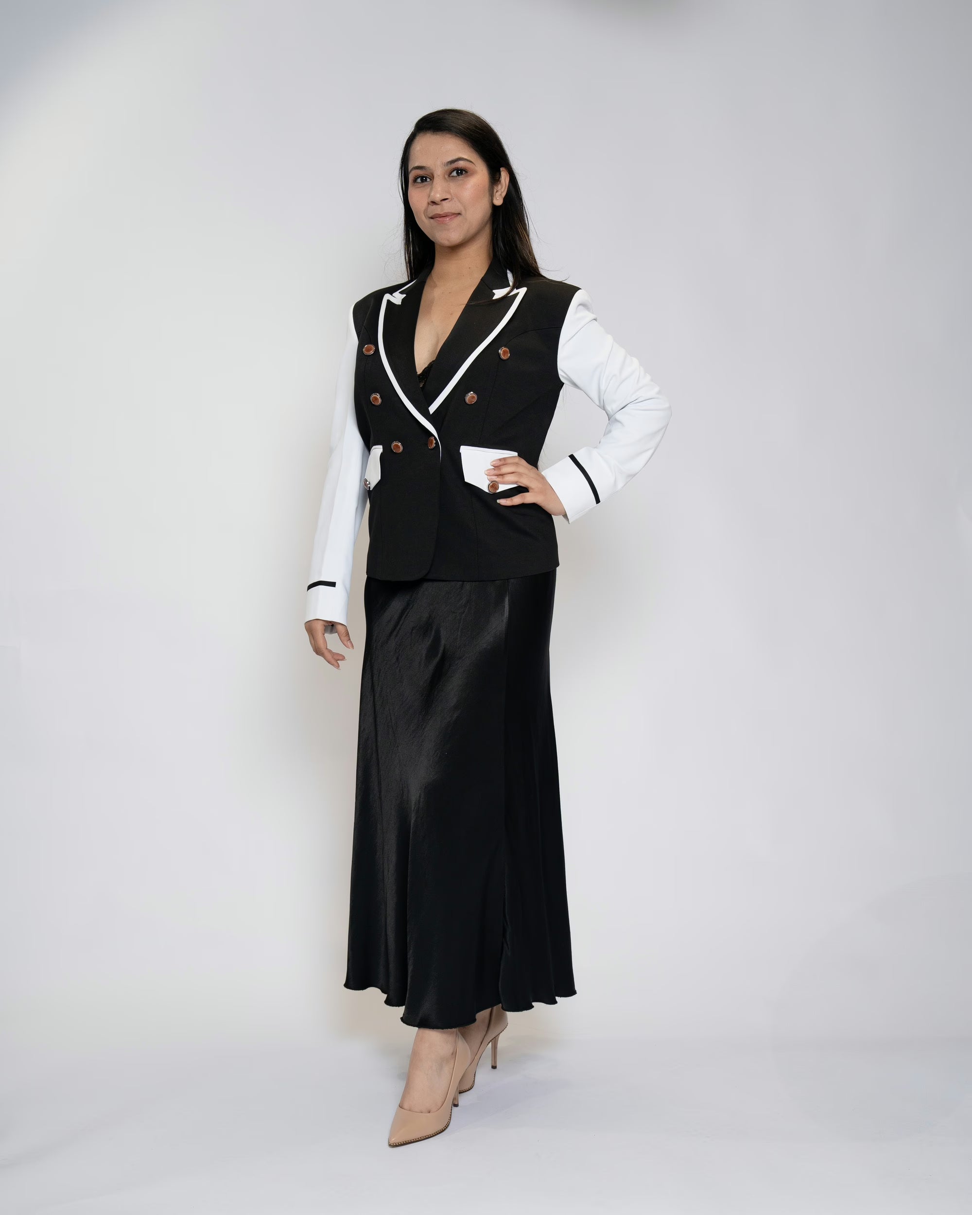 Silk Noir Bias Skirt - Black, One Size (Fits S to XL)