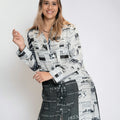 Monochrome Newsprint Dress - Black &amp; White, L