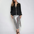 Silver Sequin Skirt