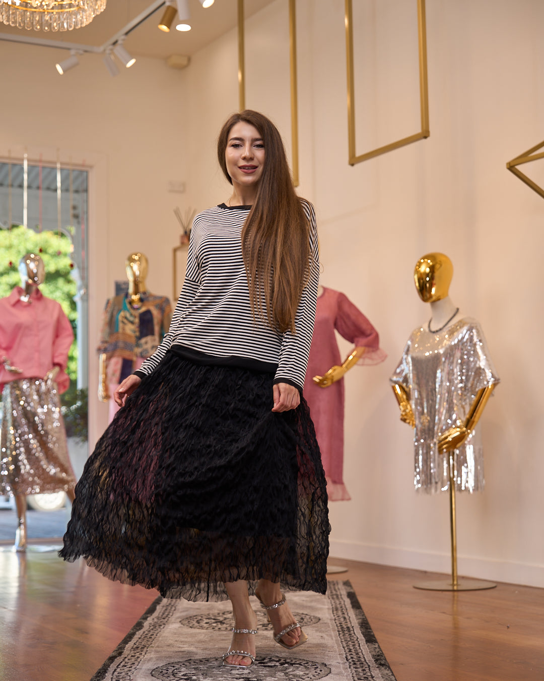 Noir Textured Skirt