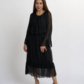 Noir Elan Silk Chiffon Dress