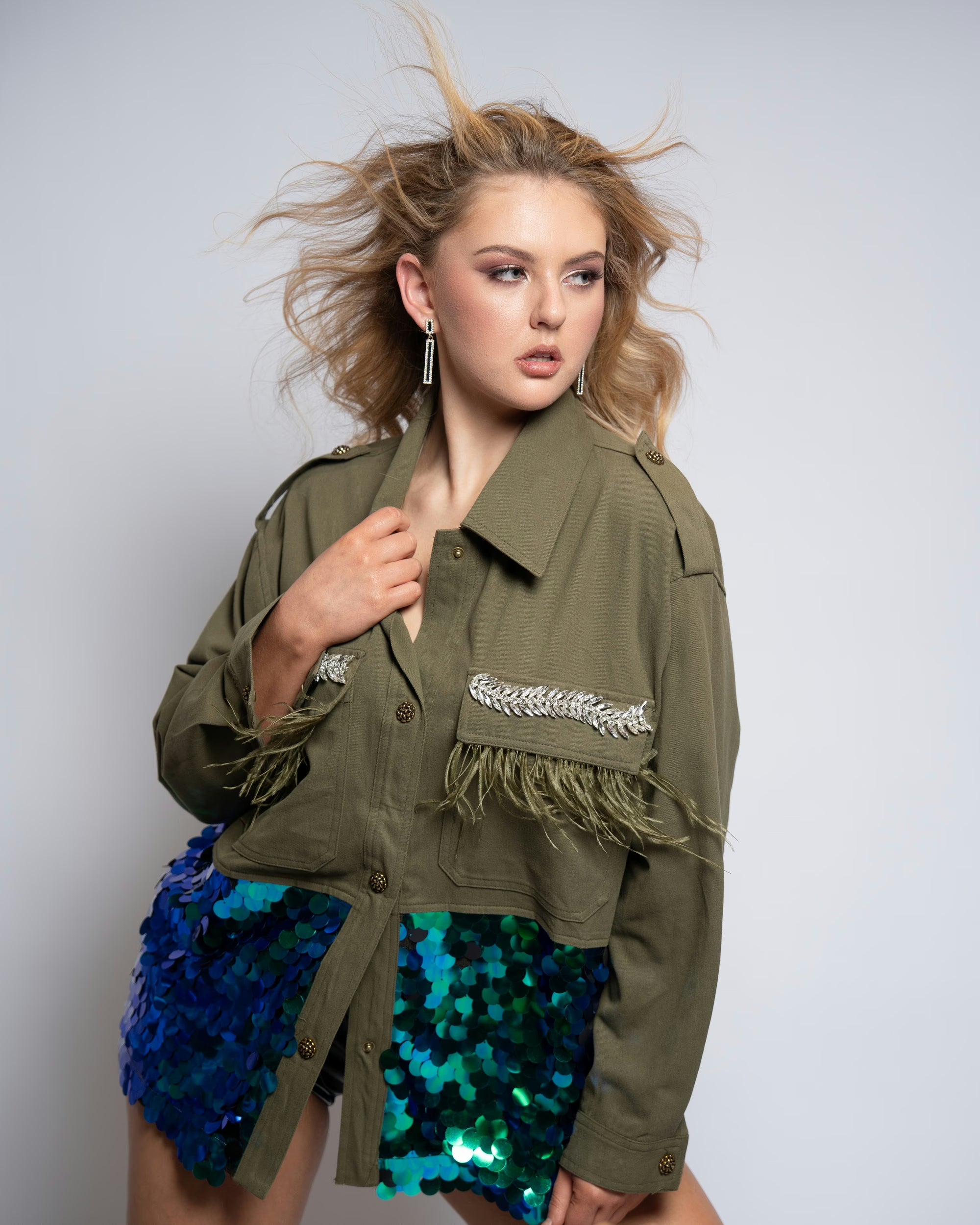 Olive Luxe Trooper Jacket