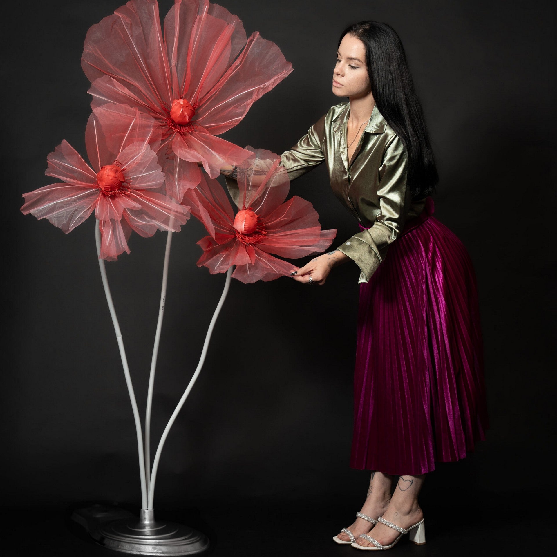 Oura Velvet Skirt - Fuchsia