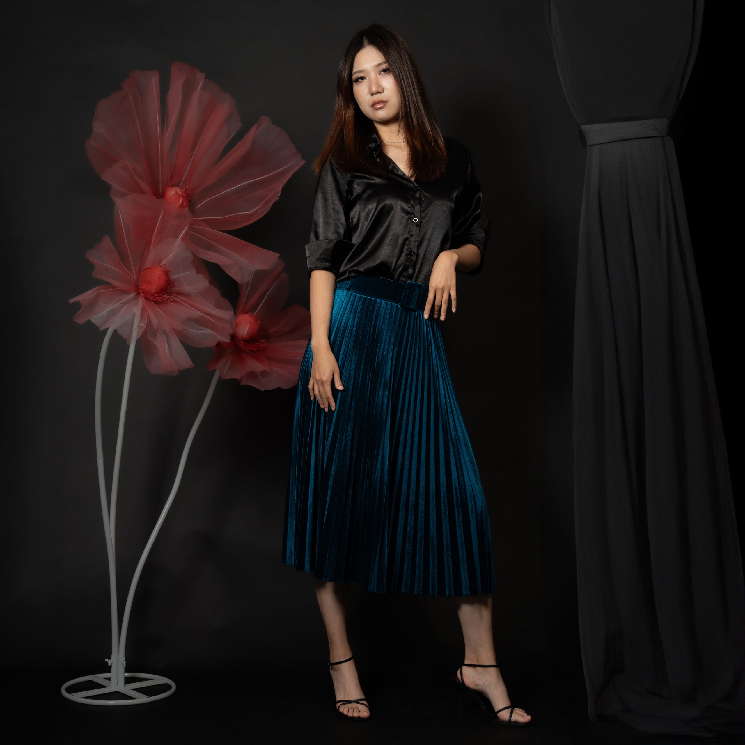 Oura Velvet Skirt - Teal