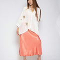 Coral Glow Bias Skirt - Coral, One Size (Fits S to XL)