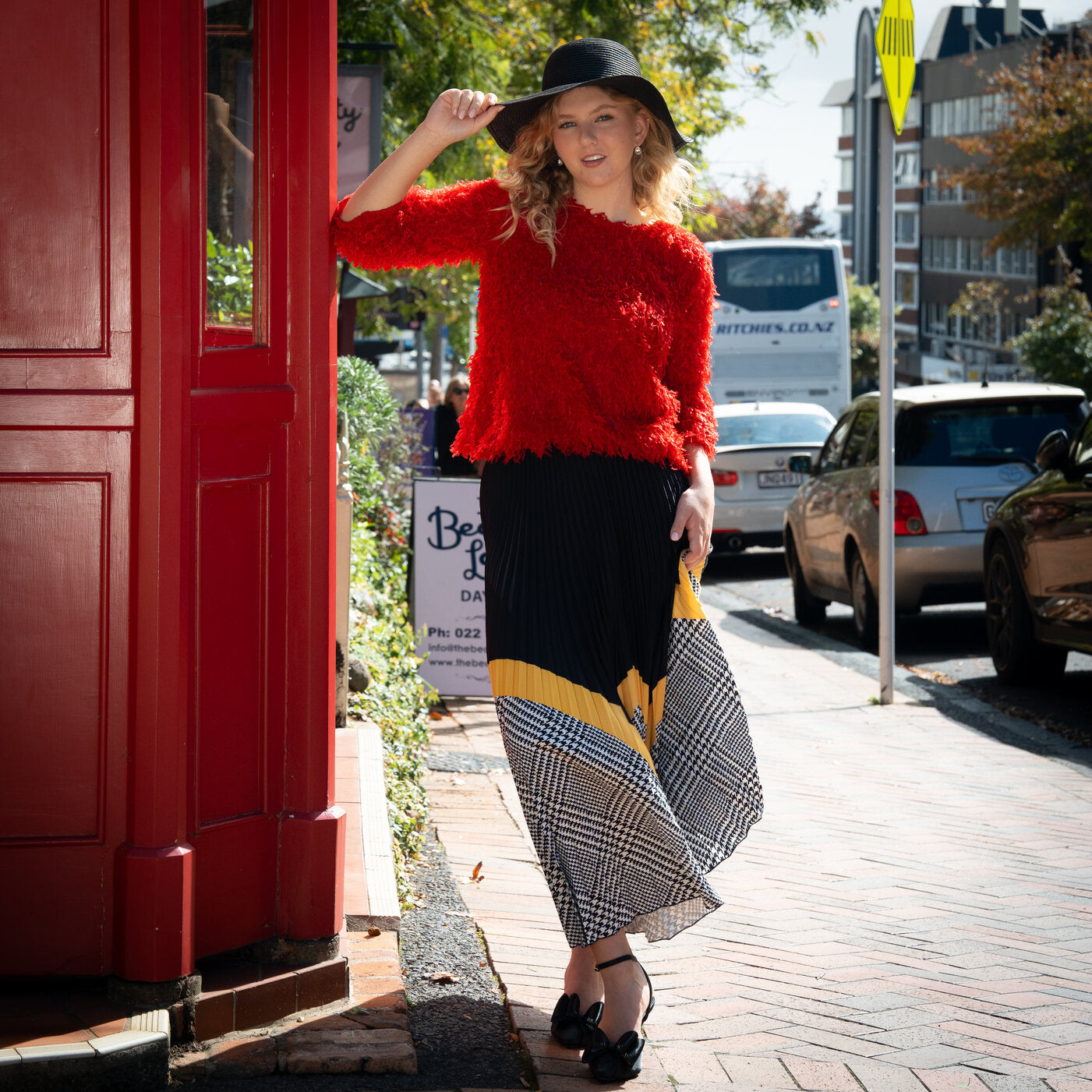 Red Feather Sweater