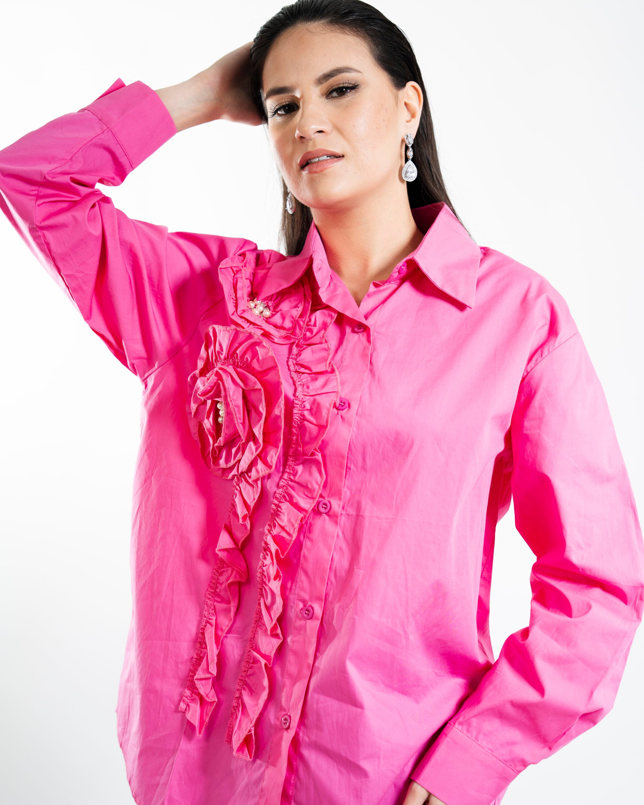 Pink Ruffle Shirt