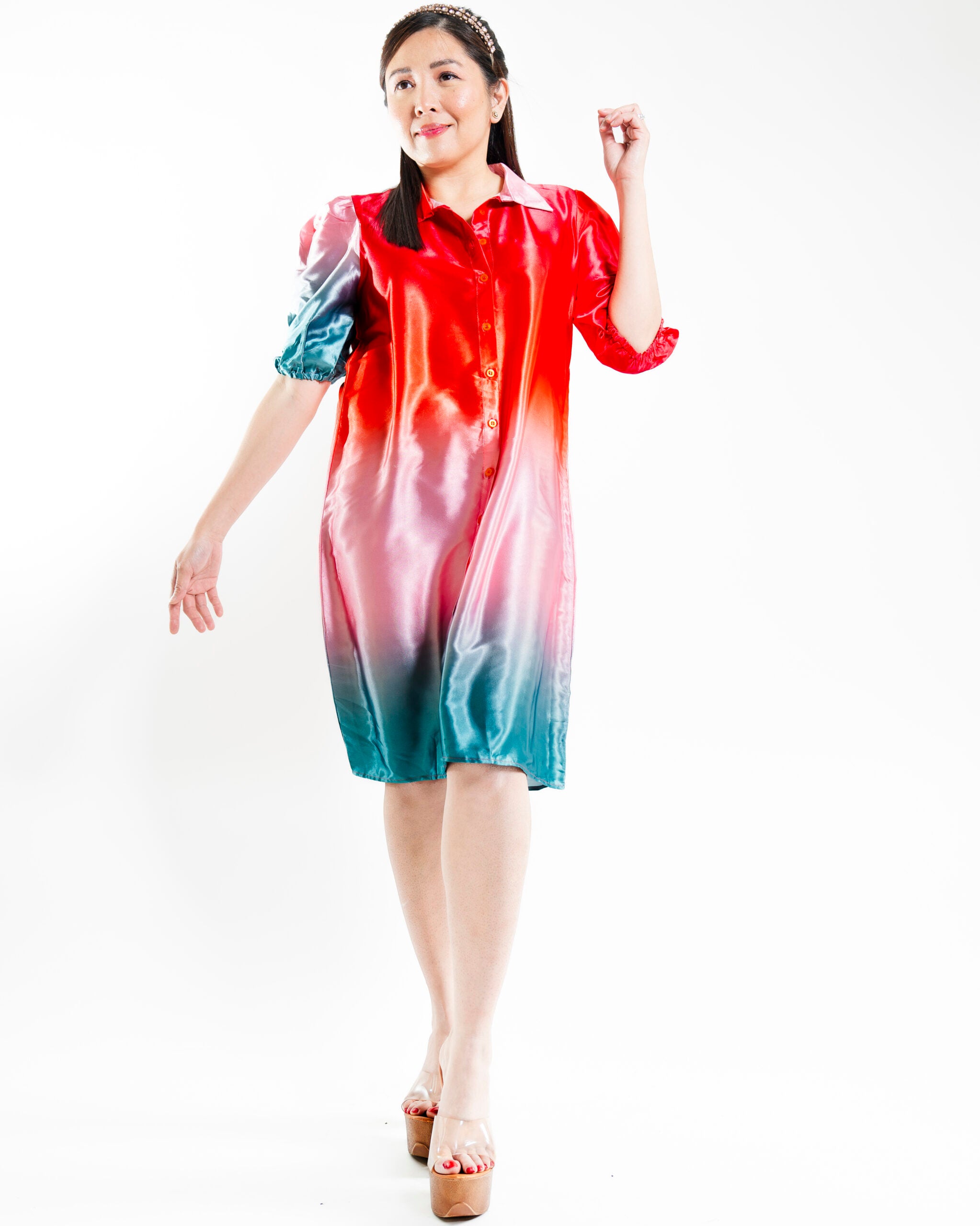 Rainbow Rush Silk Dress