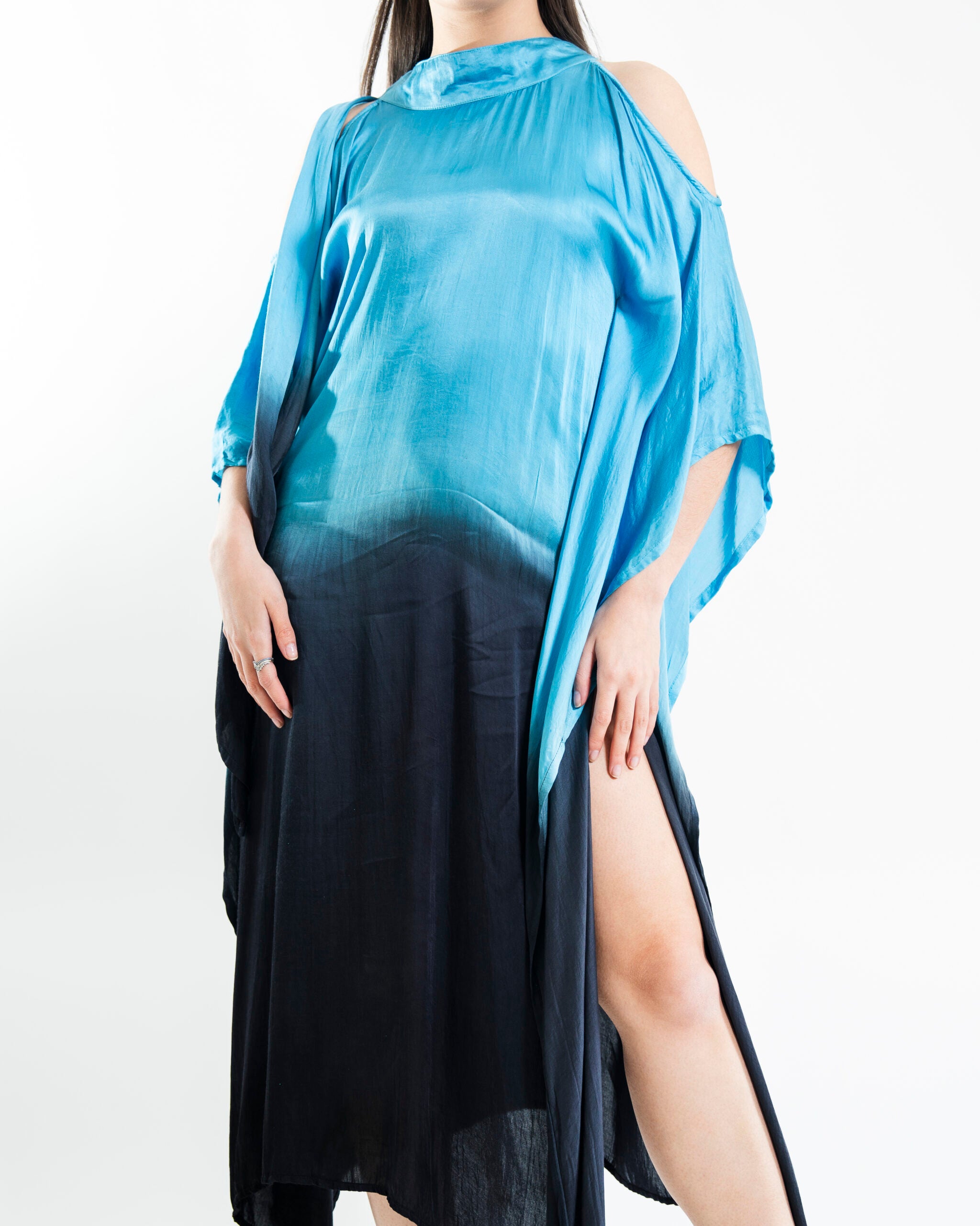 Silk Teal Ombre Kaftan