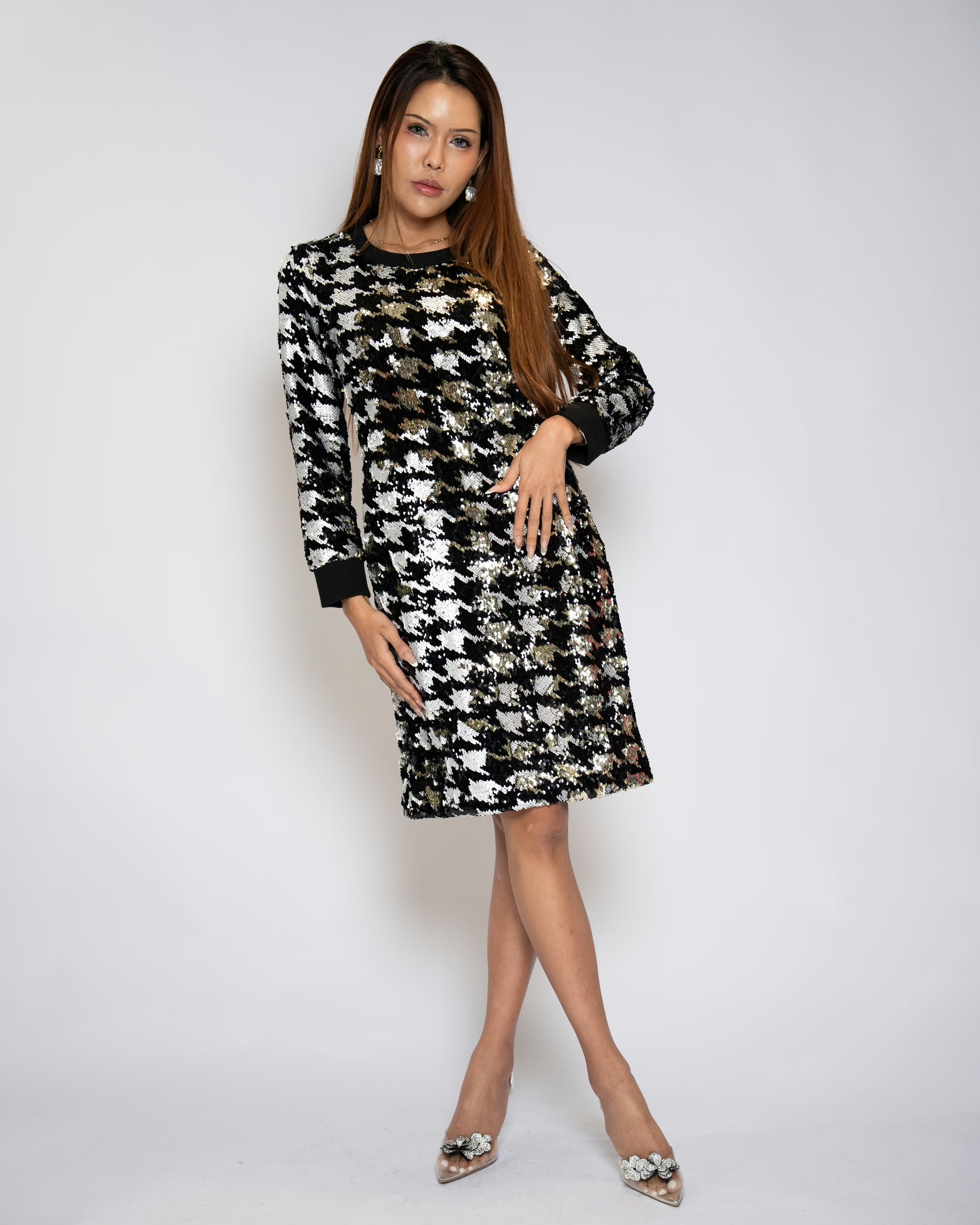 Starlit Hound Dress - Black &amp; Silver, L