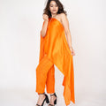 Tangerine Silk Kaftan Ensemble