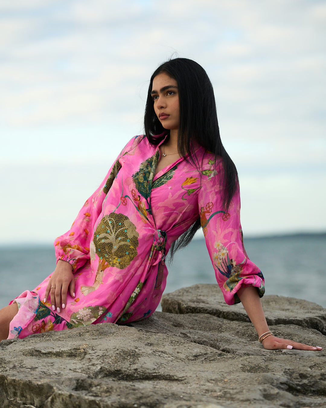 Blush Breeze Wrap Dress